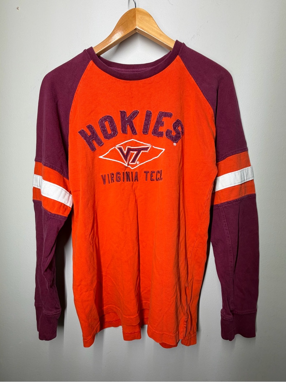 Virginia Tech Hokies Gameday Varsity Long Sleeve Graphic Football Raglan Shirt